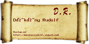 Dékány Rudolf névjegykártya